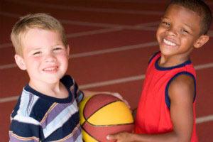 Young boys with basketball