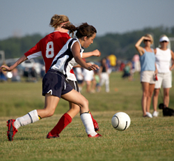 Kids playing soccer