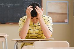 Frustrated teen at school