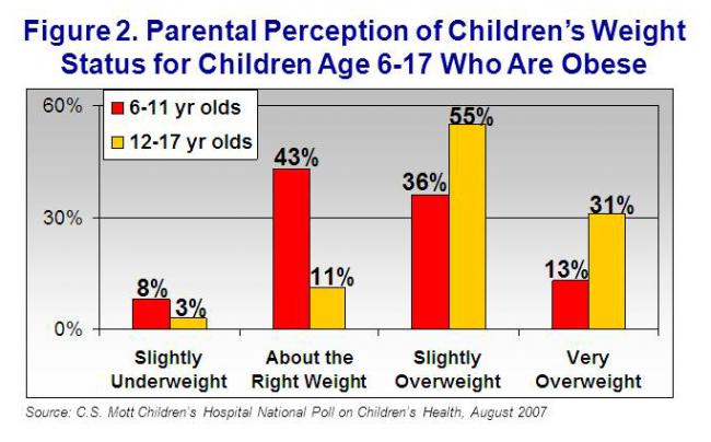 Parental perception of children's weight status for children who are obese
